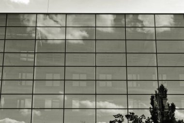 Modern iş ofis binası dış. Siyah ve beyaz