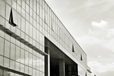  Modern iş ofis binası dış. Siyah ve beyaz