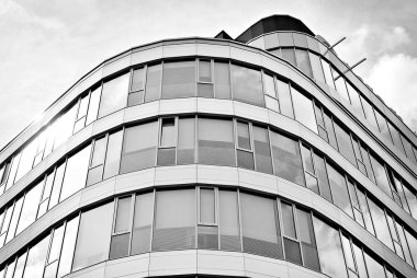  Modern iş ofis binası dış. Siyah ve beyaz