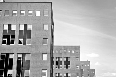 Modern, lüks apartman. Siyah ve beyaz