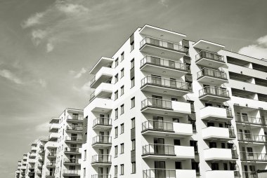 Modern, lüks apartman. Siyah ve beyaz