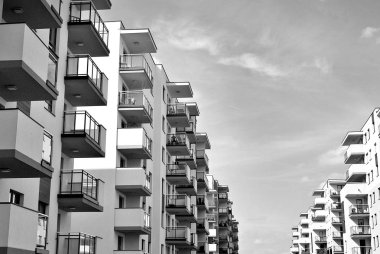 Modern, lüks apartman. Siyah ve beyaz