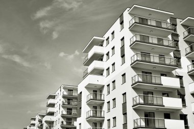 Modern, lüks apartman. Siyah ve beyaz