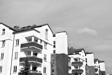 Modern, lüks apartman. Siyah ve beyaz