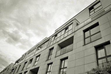 Modern, lüks apartman. Siyah ve beyaz