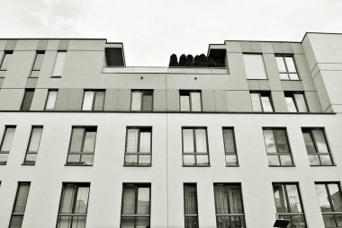 Modern, lüks apartman. Siyah ve beyaz