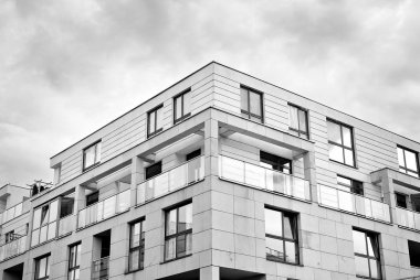 Modern, lüks apartman. Siyah ve beyaz