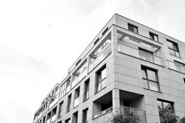 Modern, lüks apartman. Siyah ve beyaz