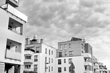 Modern, lüks apartman. Siyah ve beyaz