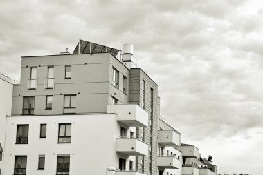 Modern, lüks apartman. Siyah ve beyaz