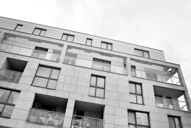 Modern, lüks apartman. Siyah ve beyaz