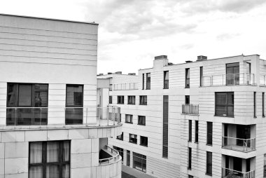 Modern, lüks apartman. Siyah ve beyaz