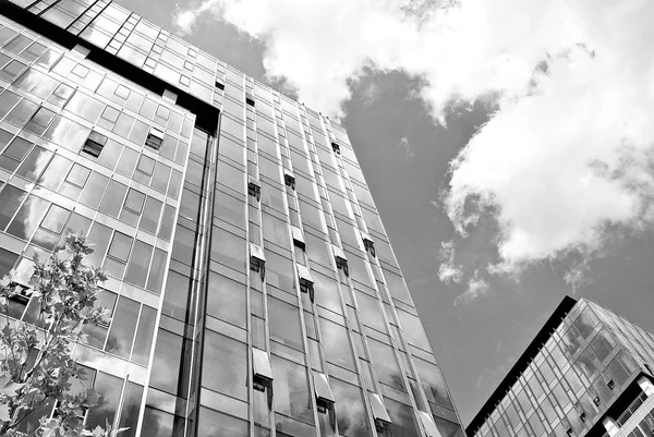 Modern iş ofis binası dış. Siyah ve beyaz