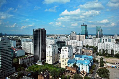 Varşova şehir merkezi havadan görünümü