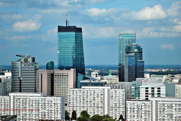 Warsaw downtown aerial view — Stock Photo, Image