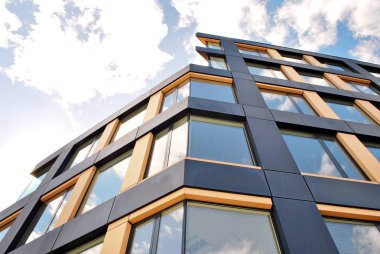 Modern ofis binası. Modern binanın mimari detaylar