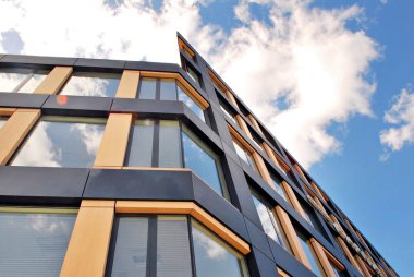 Modern ofis binası. Modern binanın mimari detaylar