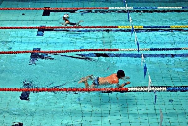 Nadando na piscina — Fotografia de Stock