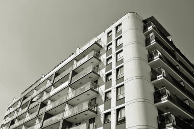  Modern, lüks daire Building.Black ve beyaz.
