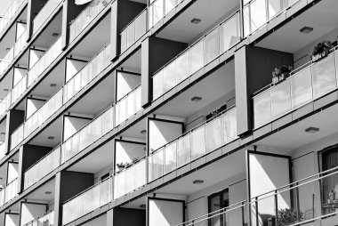  Modern, lüks daire Building.Black ve beyaz.