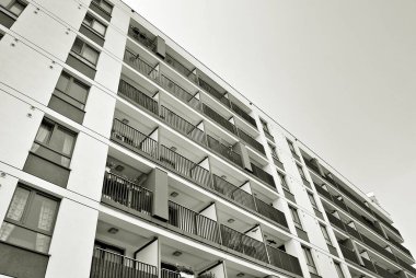  Modern, lüks daire Building.Black ve beyaz.