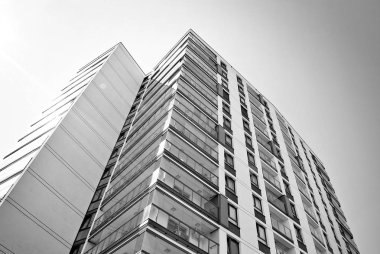   Modern, lüks daire Building.Black ve beyaz.