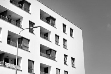   Modern, lüks daire Building.Black ve beyaz.