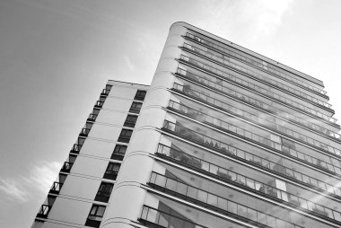   Modern, lüks daire Building.Black ve beyaz.