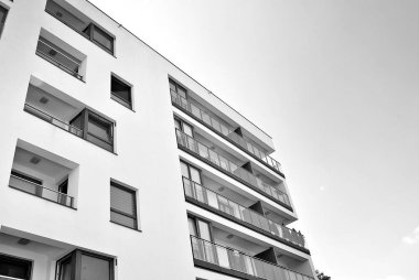   Modern, lüks daire Building.Black ve beyaz.