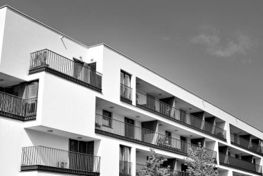   Modern, lüks daire Building.Black ve beyaz.