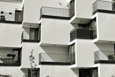   Modern, lüks daire Building.Black ve beyaz.