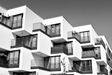   Modern, lüks daire Building.Black ve beyaz.