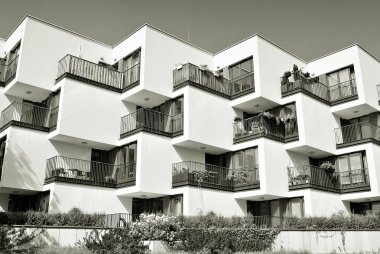  Modern, lüks daire Building.Black ve beyaz.