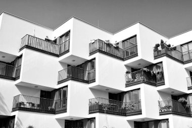  Modern, lüks daire Building.Black ve beyaz.