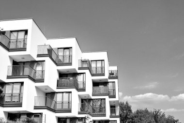  Modern, lüks daire Building.Black ve beyaz.