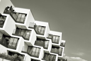  Modern, lüks daire Building.Black ve beyaz.