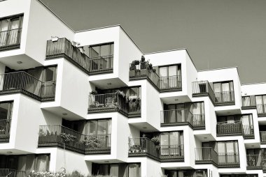  Modern, lüks daire Building.Black ve beyaz.