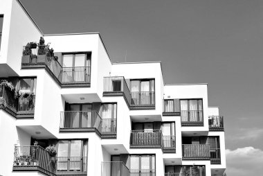  Modern, lüks daire Building.Black ve beyaz.