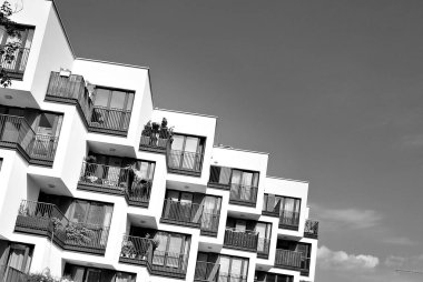  Modern, lüks daire Building.Black ve beyaz.