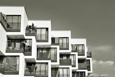  Modern, lüks daire Building.Black ve beyaz.