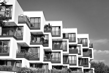  Modern, lüks daire Building.Black ve beyaz.