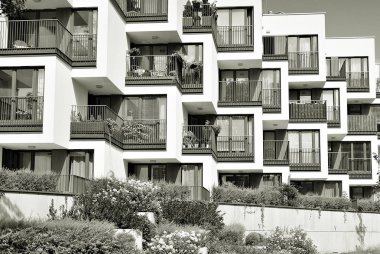  Modern, lüks daire Building.Black ve beyaz.