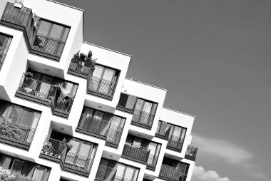  Modern, lüks daire Building.Black ve beyaz.