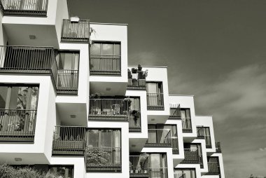  Modern, lüks daire Building.Black ve beyaz.