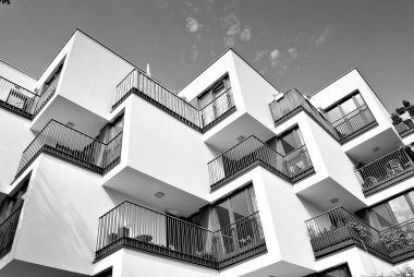  Modern, lüks daire Building.Black ve beyaz.