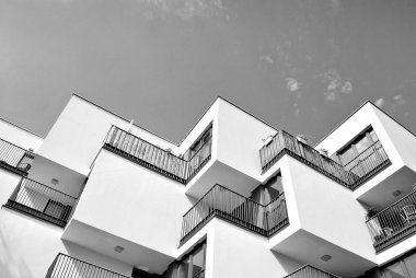  Modern, lüks daire Building.Black ve beyaz.