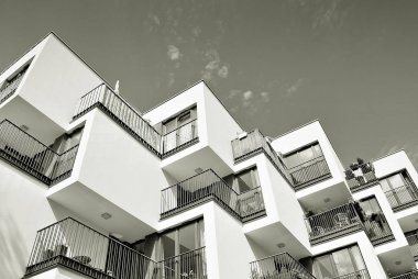  Modern, lüks daire Building.Black ve beyaz.