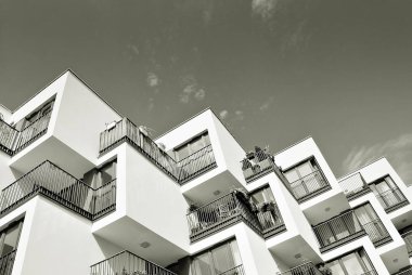  Modern, lüks daire Building.Black ve beyaz.