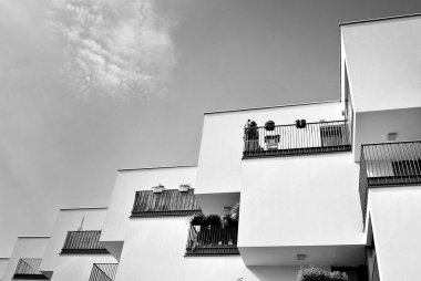  Modern, lüks daire Building.Black ve beyaz.