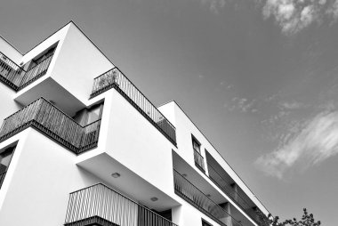  Modern, lüks daire Building.Black ve beyaz.